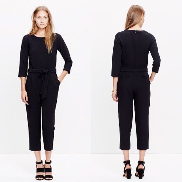 Madewell Pants - Madewell Black Sloan Crepe Cropped Jumpsuit